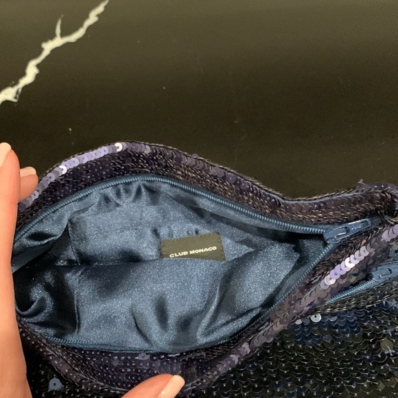 Club Monaco blue sequined clutch - Picture 4 of 4